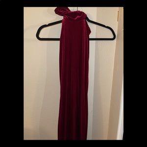 Wine backless Dress